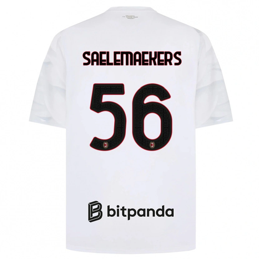 Danxen Män Alexis Saelemaekers #56 Vit Röd Svart Bortatröja Matchtröjor 2026/27 Tröjor T-Tröja