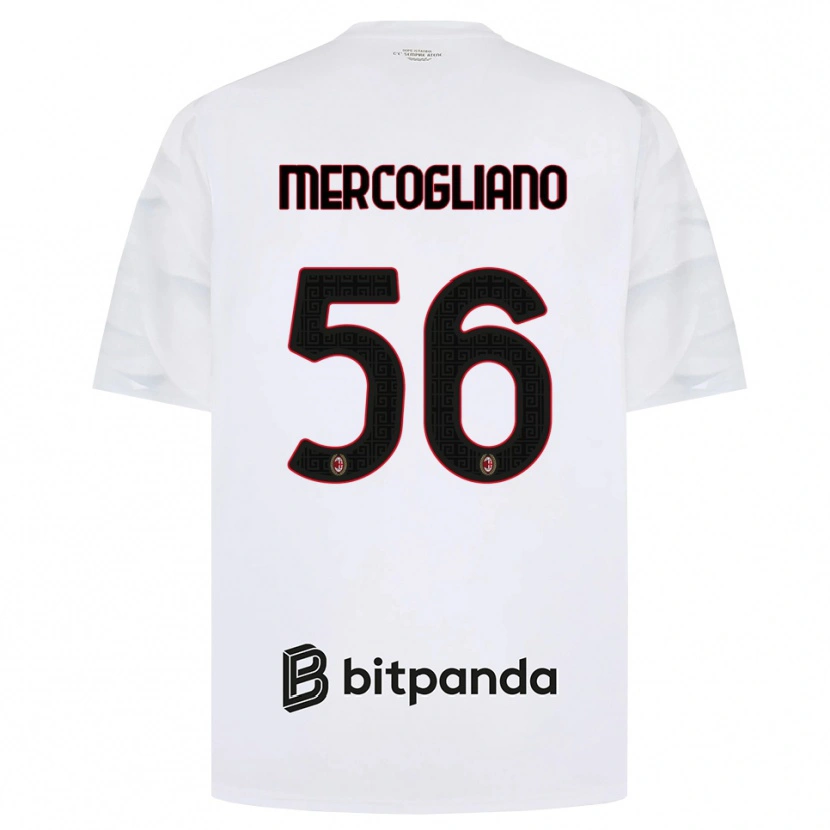 Danxen Män Mattia Mercogliano #56 Vit Röd Svart Bortatröja Matchtröjor 2026/27 Tröjor T-Tröja