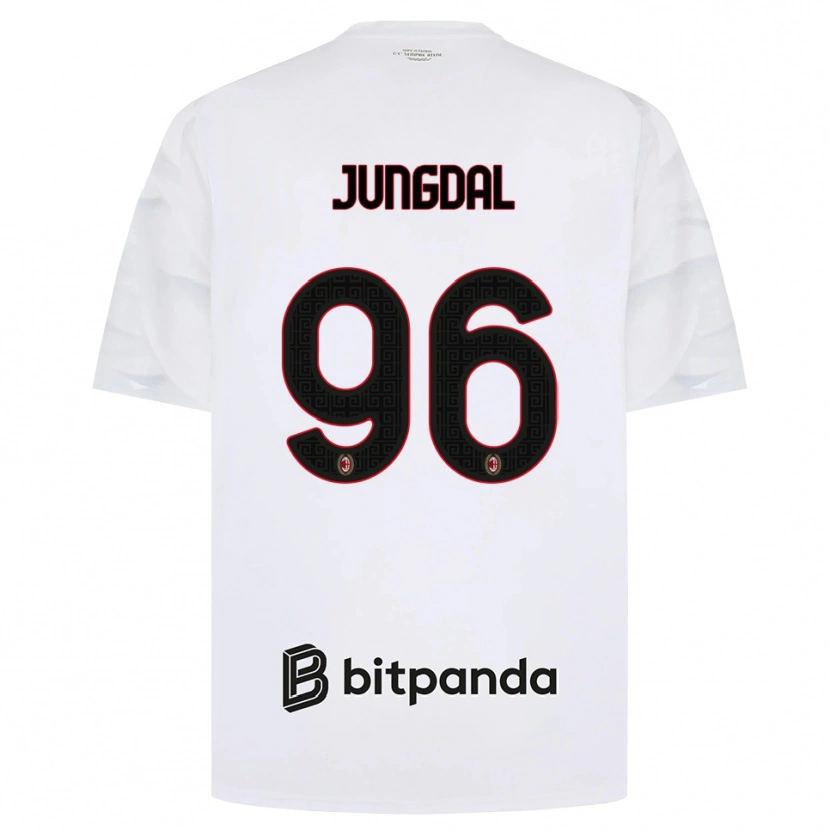 Danxen Män Andreas Jungdal #96 Vit Röd Svart Bortatröja Matchtröjor 2026/27 Tröjor T-Tröja