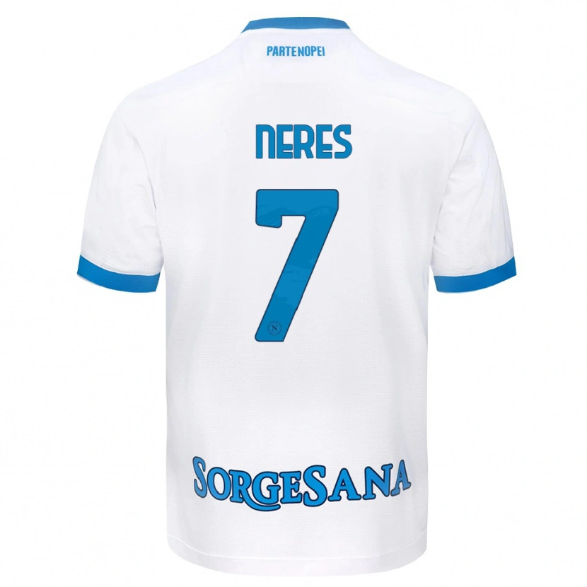 Danxen Män David Neres #7 Vit Himmelblå Bortatröja Matchtröjor 2026/27 Tröjor T-Tröja