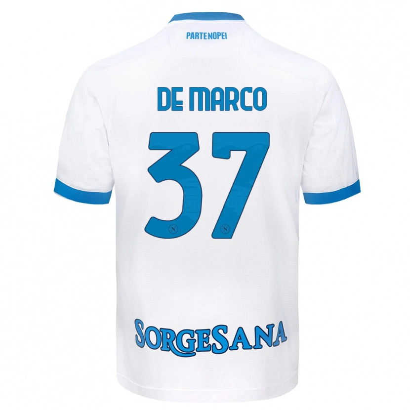 Danxen Män Francesco De Marco #37 Vit Himmelblå Bortatröja Matchtröjor 2026/27 Tröjor T-Tröja