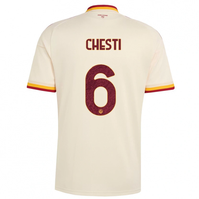 Danxen Män Francesco Chesti #6 Champagne Röd Gul Bortatröja Matchtröjor 2026/27 Tröjor T-Tröja