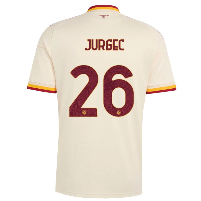 Danxen Män Jan Jurgec #26 Champagne Röd Gul Bortatröja Matchtröjor 2026/27 Tröjor T-Tröja