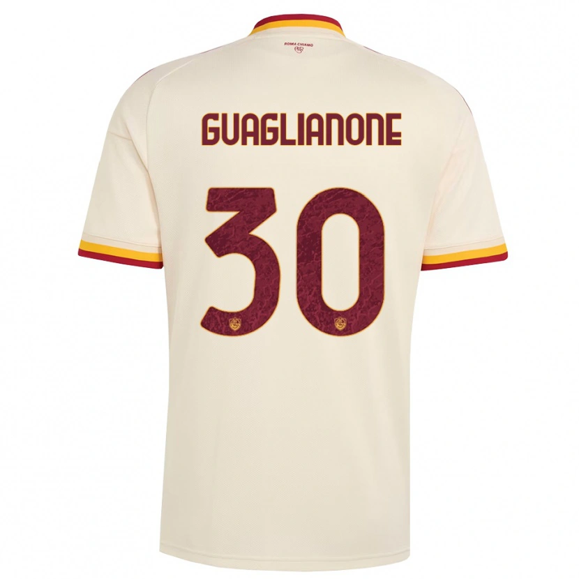 Danxen Män Mattia Guaglianone #30 Champagne Röd Gul Bortatröja Matchtröjor 2026/27 Tröjor T-Tröja