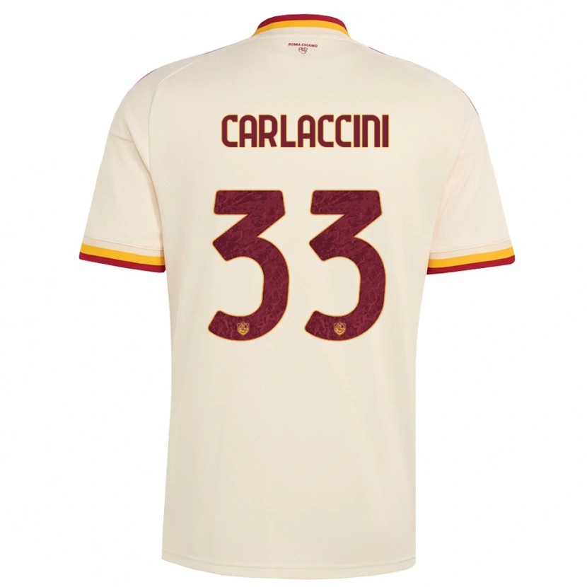 Danxen Män Samuele Carlaccini #33 Champagne Röd Gul Bortatröja Matchtröjor 2026/27 Tröjor T-Tröja