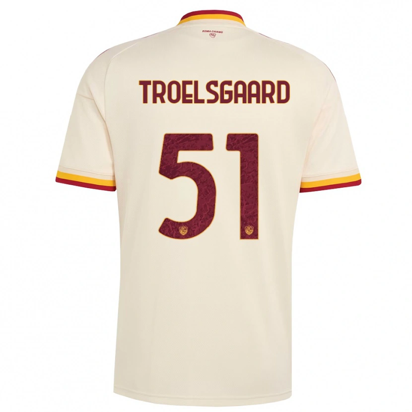 Danxen Män Sanne Troelsgaard #51 Champagne Röd Gul Bortatröja Matchtröjor 2026/27 Tröjor T-Tröja