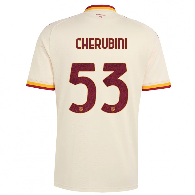 Danxen Män Martina Cherubini #53 Champagne Röd Gul Bortatröja Matchtröjor 2026/27 Tröjor T-Tröja