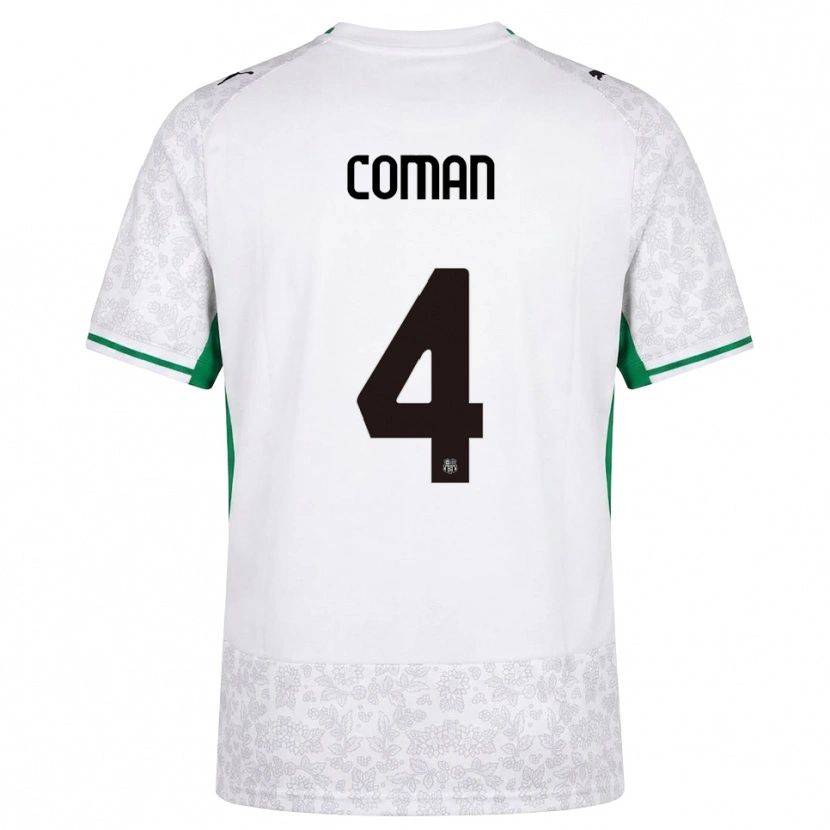 Danxen Män Rareș Coman #4 Vit Svart Grön Bortatröja Matchtröjor 2026/27 Tröjor T-Tröja