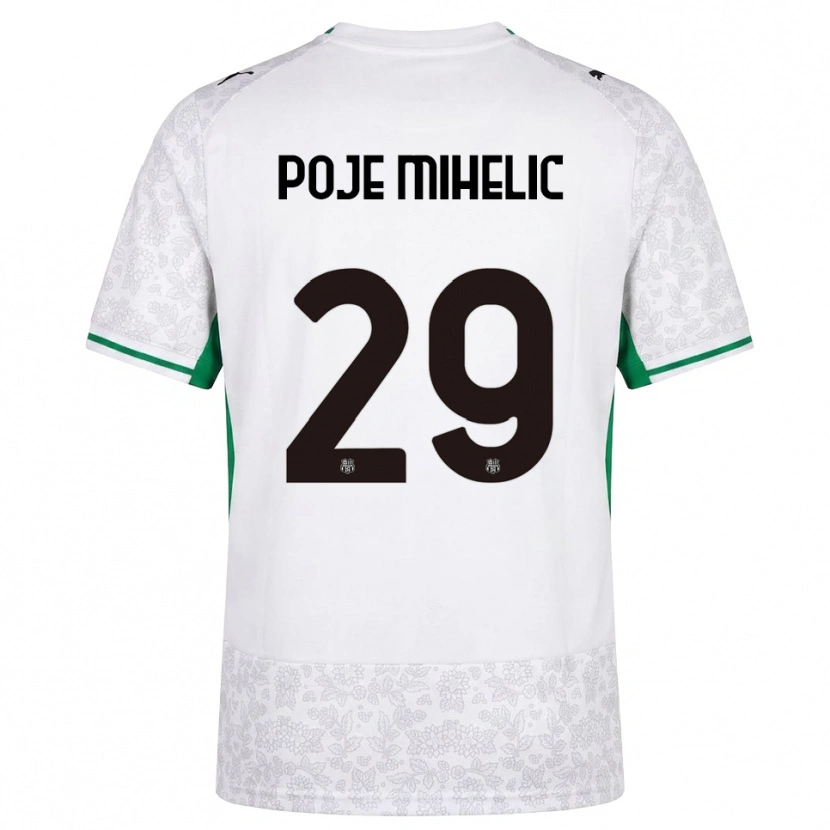 Danxen Män Naja Poje Mihelič #29 Vit Svart Grön Bortatröja Matchtröjor 2026/27 Tröjor T-Tröja