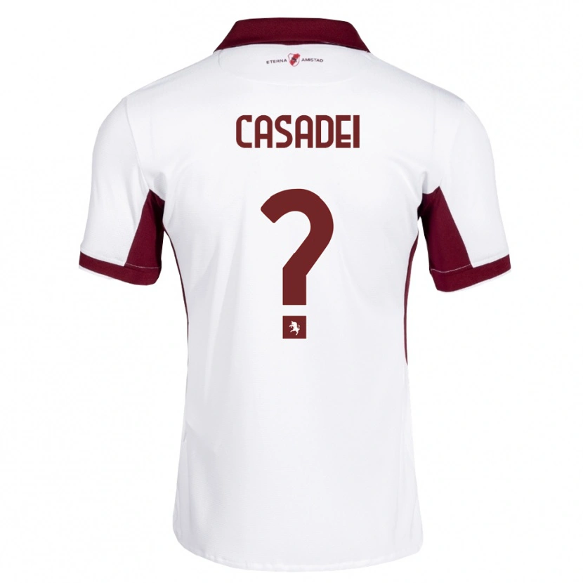 Danxen Män Edoardo Casadei #0 Burgundy Vit Röd Bortatröja Matchtröjor 2026/27 Tröjor T-Tröja
