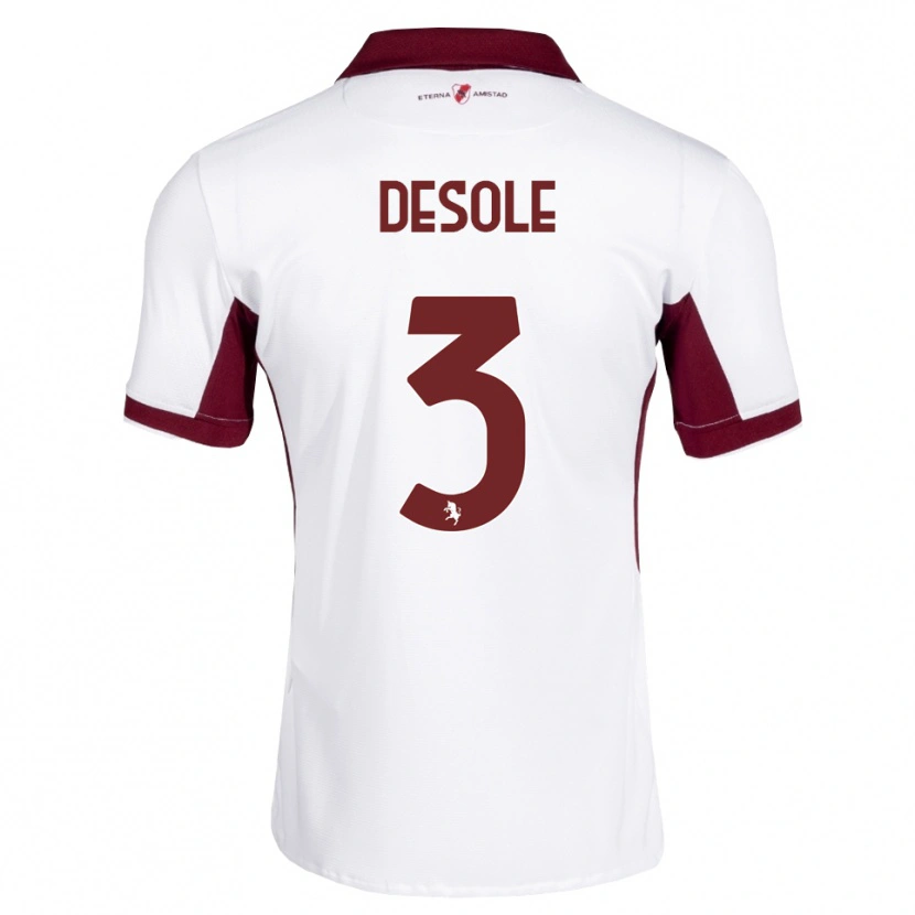 Danxen Män Fabio Desole #3 Burgundy Vit Röd Bortatröja Matchtröjor 2026/27 Tröjor T-Tröja