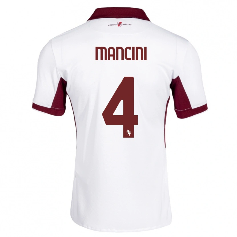 Danxen Män Luca Mancini #4 Burgundy Vit Röd Bortatröja Matchtröjor 2026/27 Tröjor T-Tröja