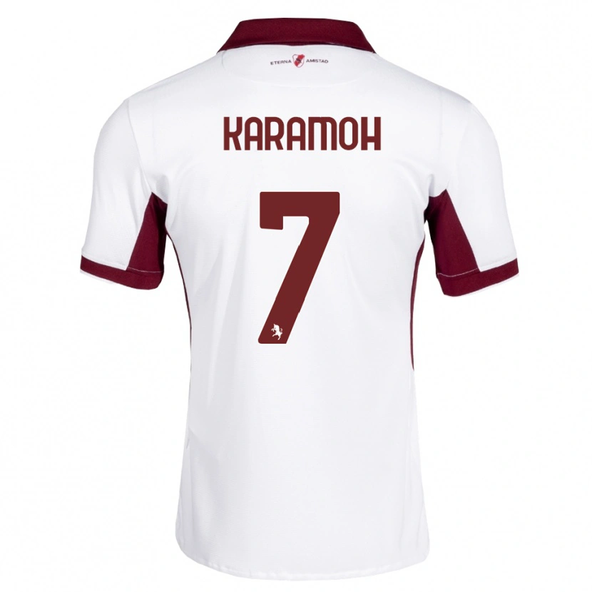 Danxen Män Yann Karamoh #7 Burgundy Vit Röd Bortatröja Matchtröjor 2026/27 Tröjor T-Tröja
