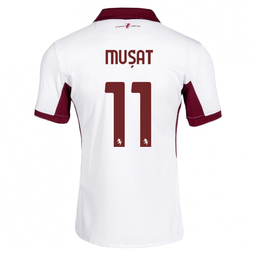 Danxen Män Nicolas Mușat #11 Burgundy Vit Röd Bortatröja Matchtröjor 2026/27 Tröjor T-Tröja