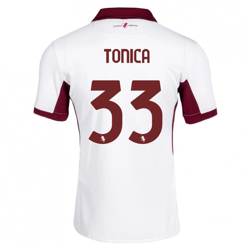 Danxen Män Daniel Tonica #33 Burgundy Vit Röd Bortatröja Matchtröjor 2026/27 Tröjor T-Tröja