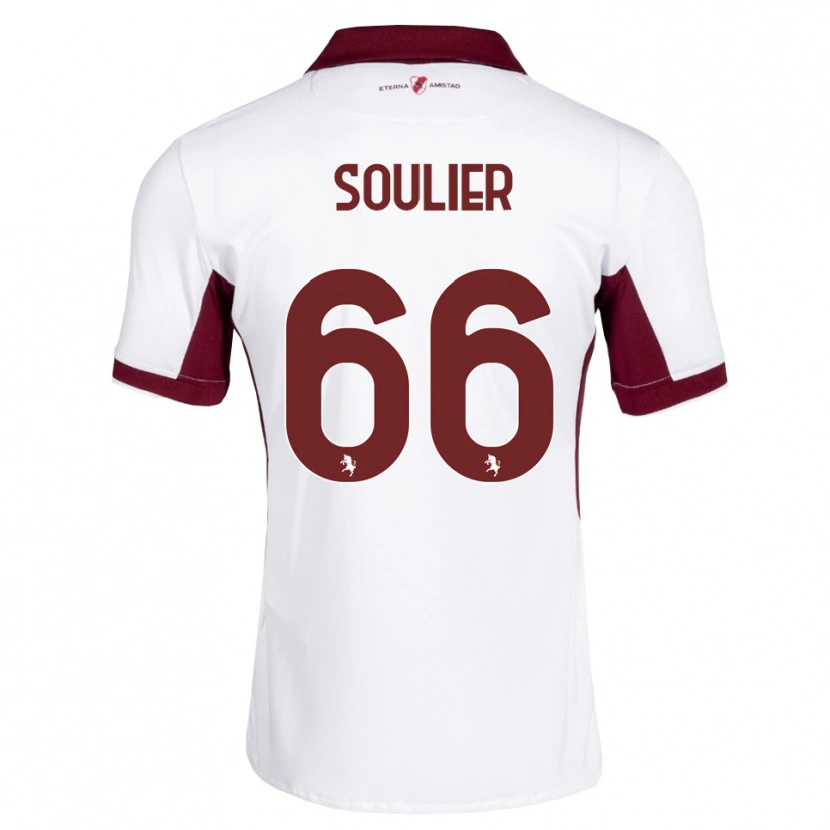 Danxen Män Evan Soulier #66 Burgundy Vit Röd Bortatröja Matchtröjor 2026/27 Tröjor T-Tröja