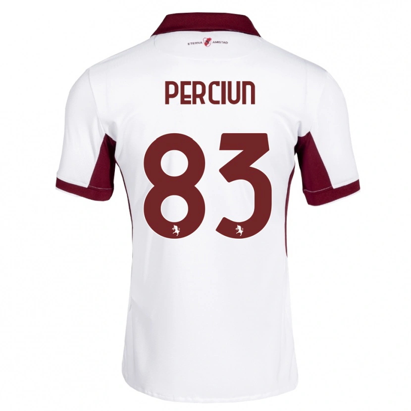 Danxen Män Sergiu Perciun #83 Burgundy Vit Röd Bortatröja Matchtröjor 2026/27 Tröjor T-Tröja