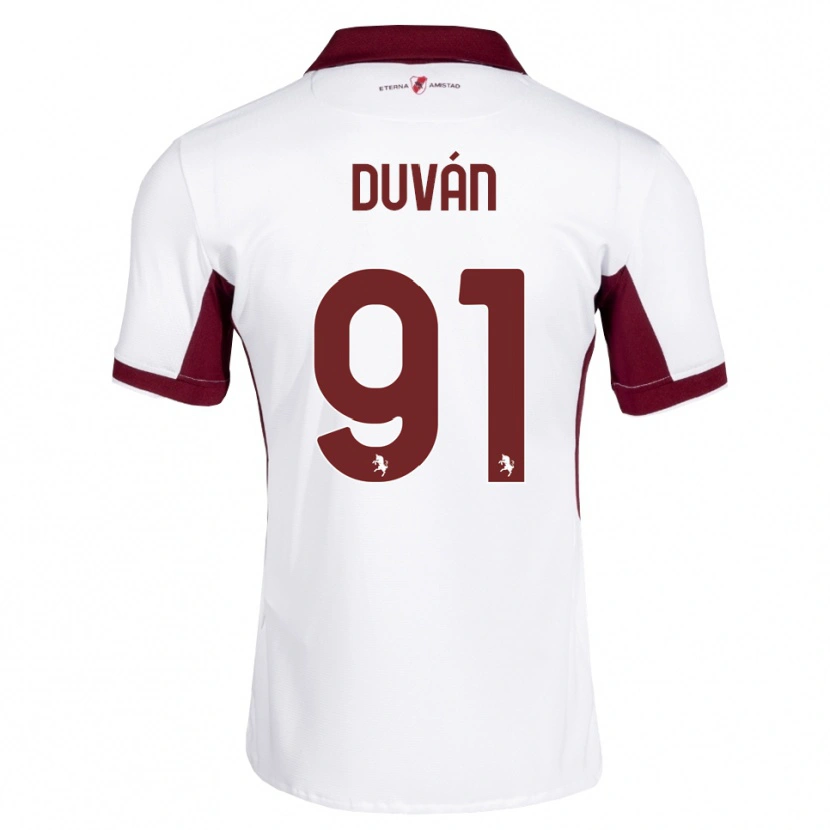 Danxen Män Duván Zapata #91 Burgundy Vit Röd Bortatröja Matchtröjor 2026/27 Tröjor T-Tröja
