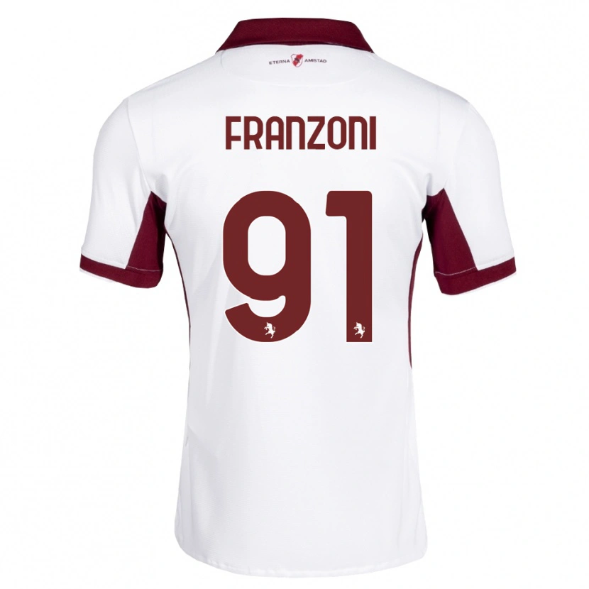 Danxen Män Nicolò Franzoni #91 Burgundy Vit Röd Bortatröja Matchtröjor 2026/27 Tröjor T-Tröja