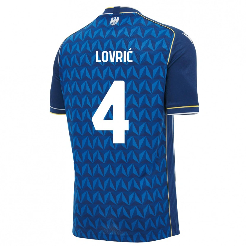Danxen Män Sandi Lovrić #4 Kunglig Blå Vit Blå Bortatröja Matchtröjor 2026/27 Tröjor T-Tröja