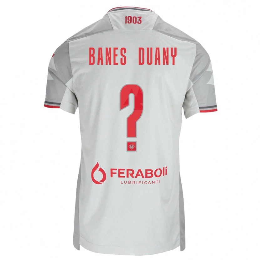 Danxen Män Alessandro Banes Duany #0 Grå Vit Röd Bortatröja Matchtröjor 2026/27 Tröjor T-Tröja