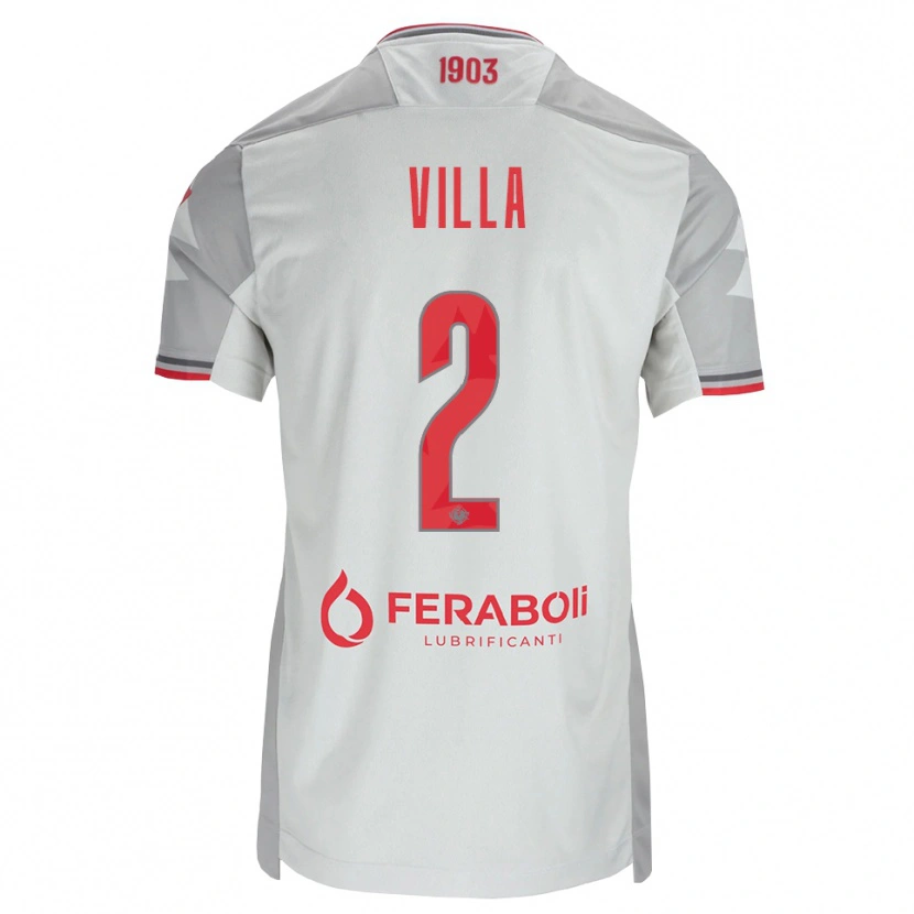 Danxen Män Riccardo Villa #2 Grå Vit Röd Bortatröja Matchtröjor 2026/27 Tröjor T-Tröja