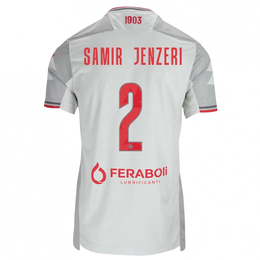 Danxen Män Gabriele Samir Jenzeri #2 Grå Vit Röd Bortatröja Matchtröjor 2026/27 Tröjor T-Tröja