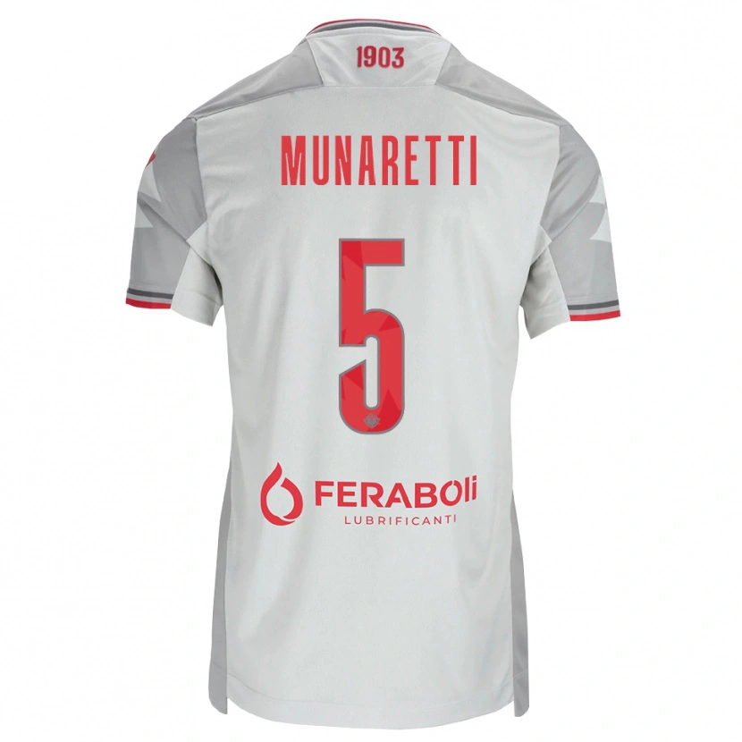 Danxen Män Luca Munaretti #5 Grå Vit Röd Bortatröja Matchtröjor 2026/27 Tröjor T-Tröja