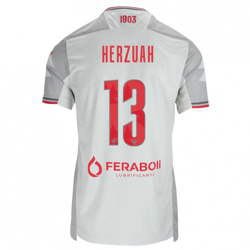 Danxen Män Gabriel Herzuah #13 Grå Vit Röd Bortatröja Matchtröjor 2026/27 Tröjor T-Tröja