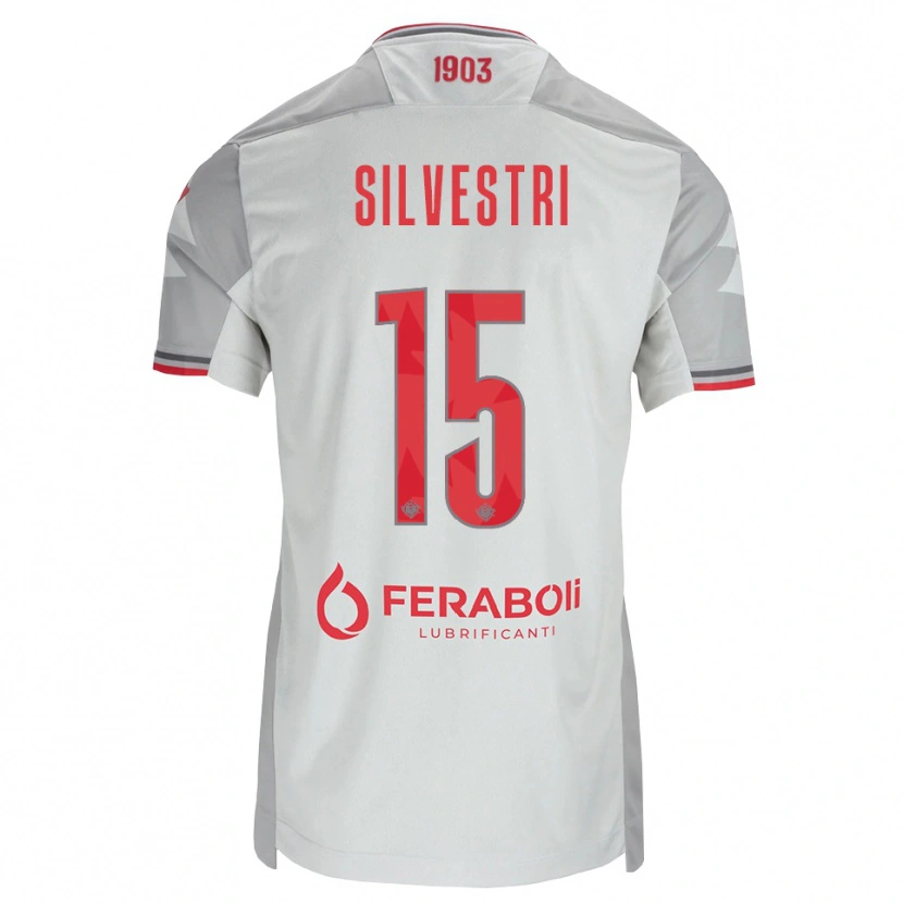 Danxen Män Cristiano Silvestri #15 Grå Vit Röd Bortatröja Matchtröjor 2026/27 Tröjor T-Tröja
