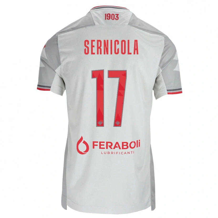 Danxen Män Leonardo Sernicola #17 Grå Vit Röd Bortatröja Matchtröjor 2026/27 Tröjor T-Tröja