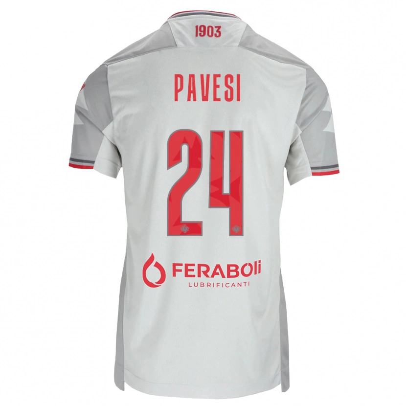 Danxen Män Davide Pavesi #24 Grå Vit Röd Bortatröja Matchtröjor 2026/27 Tröjor T-Tröja