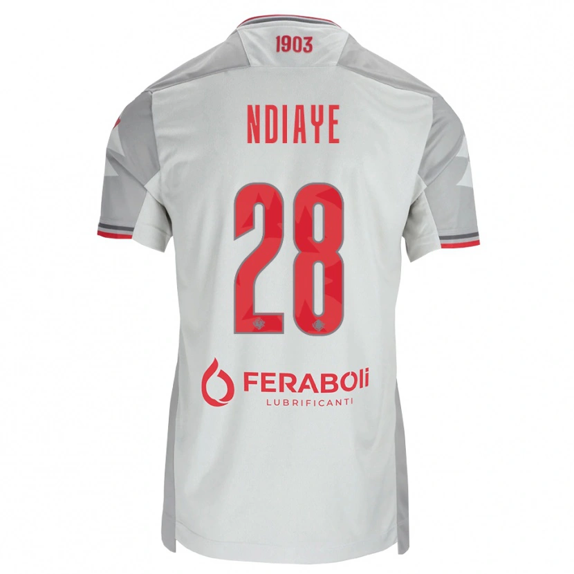 Danxen Män Maissa Ndiaye #28 Grå Vit Röd Bortatröja Matchtröjor 2026/27 Tröjor T-Tröja
