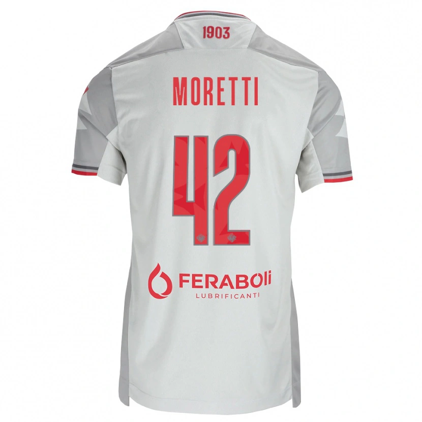 Danxen Män Lorenzo Moretti #42 Grå Vit Röd Bortatröja Matchtröjor 2026/27 Tröjor T-Tröja