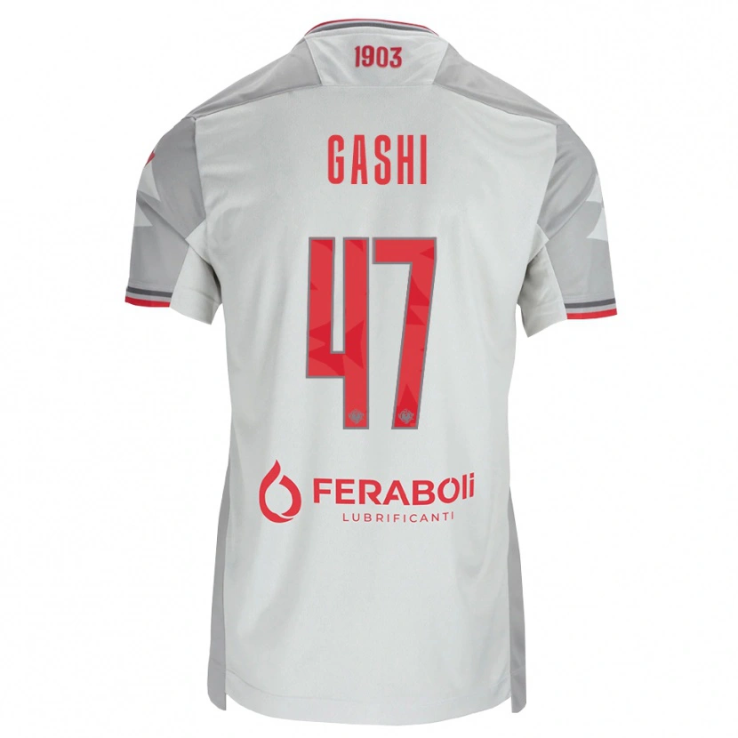Danxen Män Eduart Gashi #47 Grå Vit Röd Bortatröja Matchtröjor 2026/27 Tröjor T-Tröja