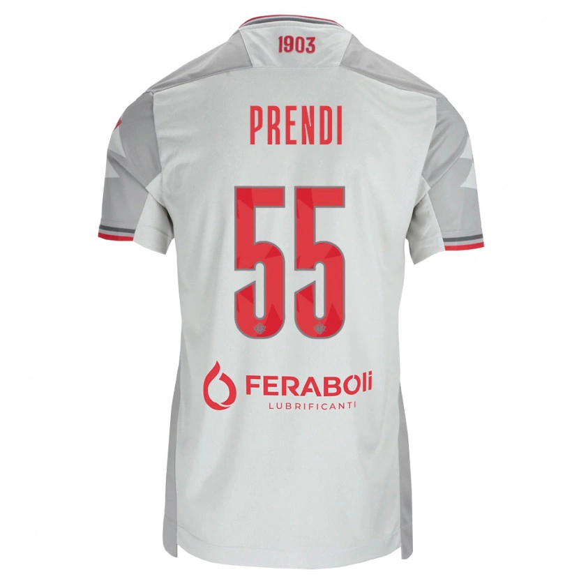 Danxen Män Denis Prendi #55 Grå Vit Röd Bortatröja Matchtröjor 2026/27 Tröjor T-Tröja