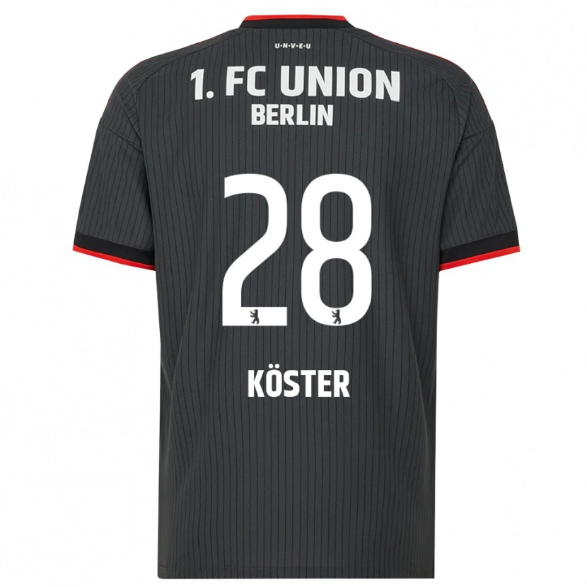 Danxen Män Leonie Köster #28 Svart Vit Röd Bortatröja Matchtröjor 2026/27 Tröjor T-Tröja