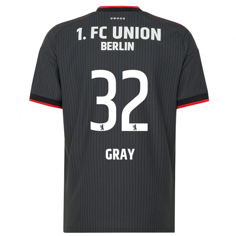 Danxen Män Mekhi Gray #32 Svart Vit Röd Bortatröja Matchtröjor 2026/27 Tröjor T-Tröja