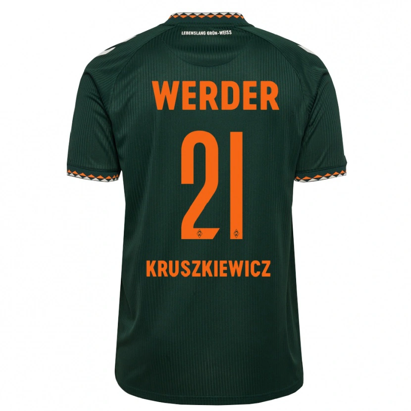 Danxen Män Jakub Kruszkiewicz #21 Mörkgrön Orange Vit Bortatröja Matchtröjor 2026/27 Tröjor T-Tröja