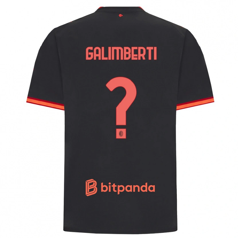 Danxen Män Vittorio Galimberti #0 Svart Röd Tredjesatsen Matchtröjor 2026/27 Tröjor T-Tröja