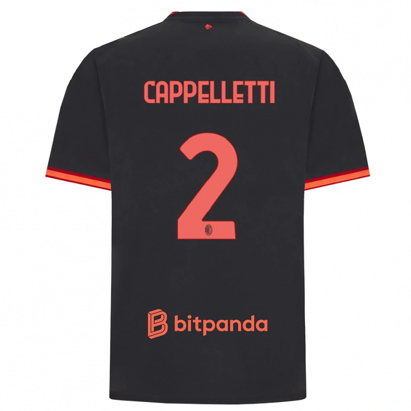 Danxen Män Mattia Cappelletti #2 Svart Röd Tredjesatsen Matchtröjor 2026/27 Tröjor T-Tröja