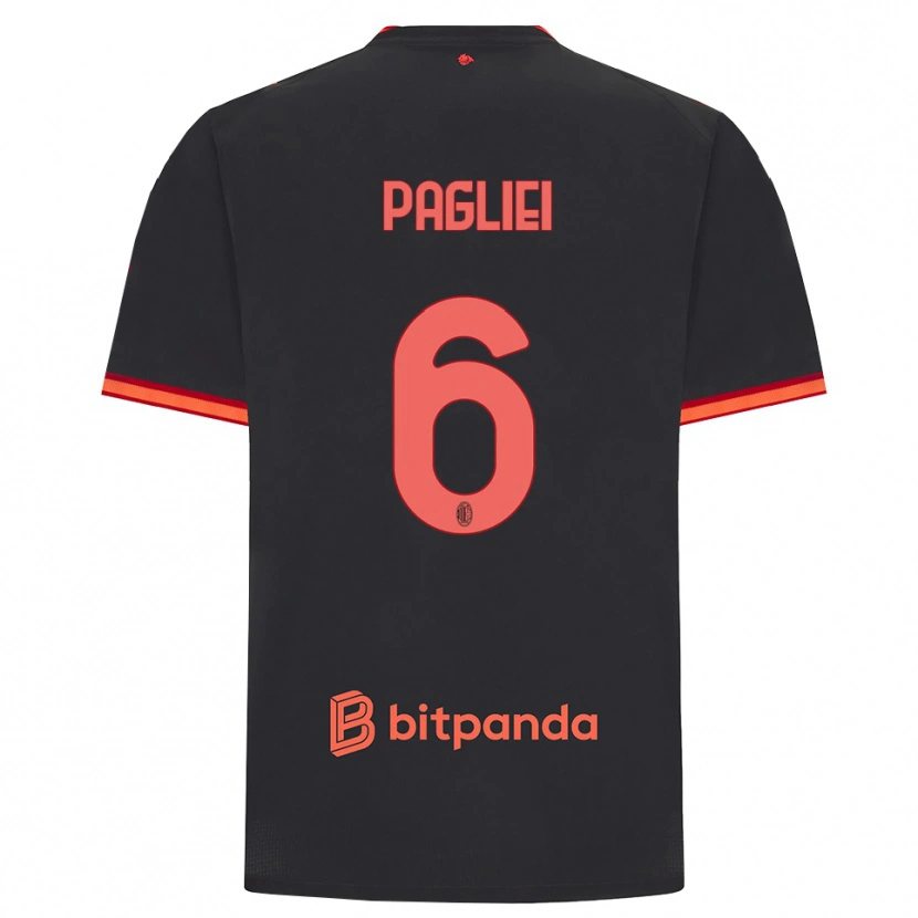 Danxen Män Matteo Pagliei #6 Svart Röd Tredjesatsen Matchtröjor 2026/27 Tröjor T-Tröja