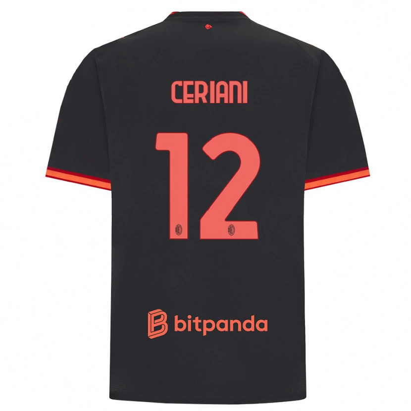 Danxen Män Gabriele Ceriani #12 Svart Röd Tredjesatsen Matchtröjor 2026/27 Tröjor T-Tröja