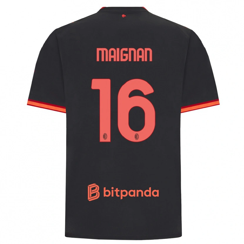 Danxen Män Mike Maignan #16 Svart Röd Tredjesatsen Matchtröjor 2026/27 Tröjor T-Tröja
