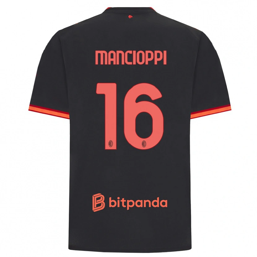 Danxen Män Tommaso Mancioppi #16 Svart Röd Tredjesatsen Matchtröjor 2026/27 Tröjor T-Tröja