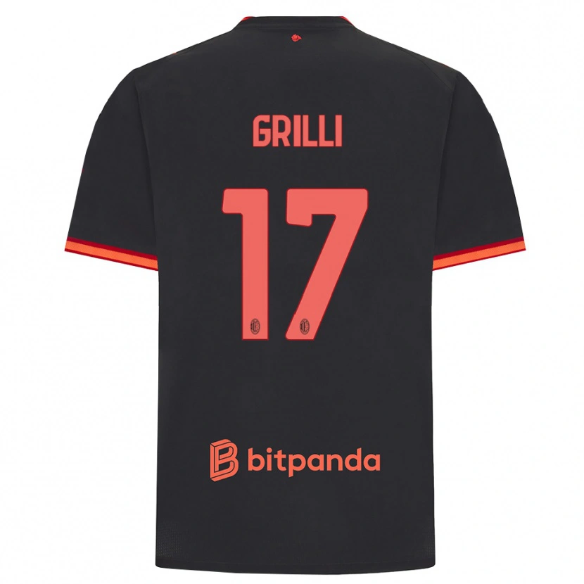 Danxen Män Federico Grilli #17 Svart Röd Tredjesatsen Matchtröjor 2026/27 Tröjor T-Tröja