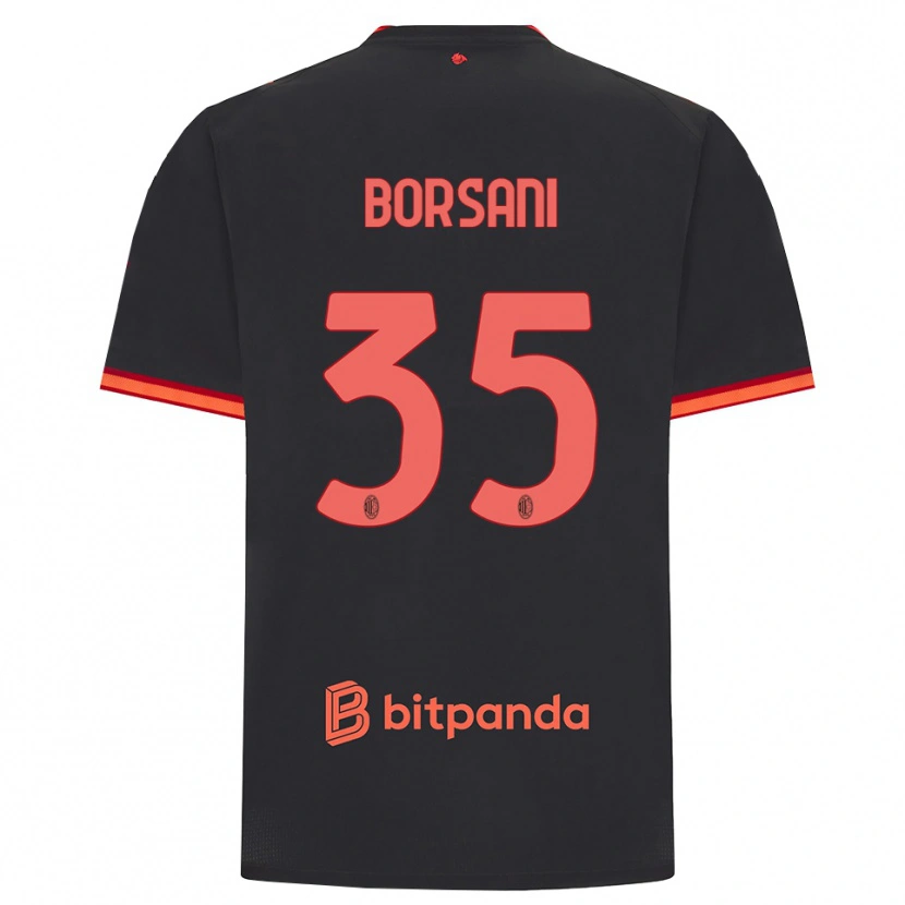 Danxen Män Emanuele Borsani #35 Svart Röd Tredjesatsen Matchtröjor 2026/27 Tröjor T-Tröja