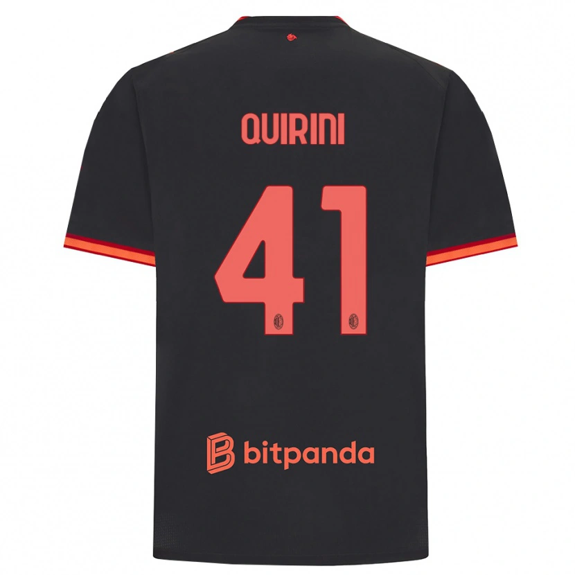 Danxen Män Ettore Quirini #41 Svart Röd Tredjesatsen Matchtröjor 2026/27 Tröjor T-Tröja