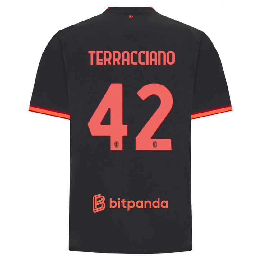 Danxen Män Filippo Terracciano #42 Svart Röd Tredjesatsen Matchtröjor 2026/27 Tröjor T-Tröja