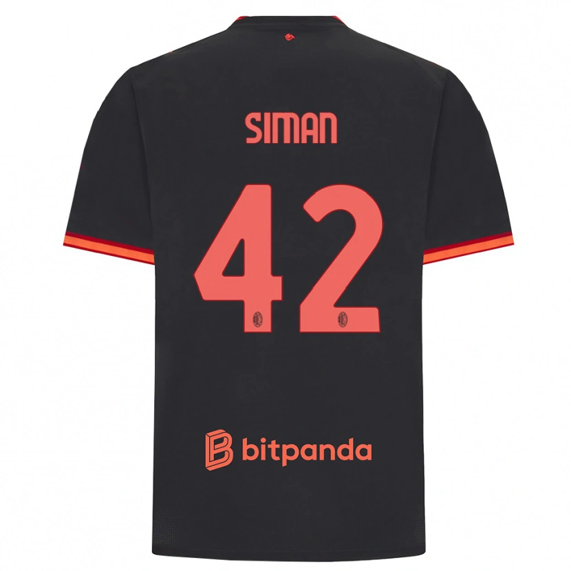 Danxen Män Alexandru Șiman #42 Svart Röd Tredjesatsen Matchtröjor 2026/27 Tröjor T-Tröja